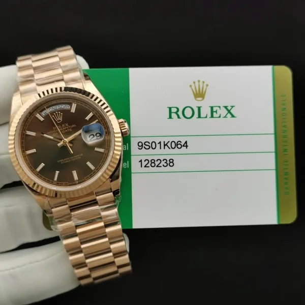 Photo 10 - Day-Date Rolex Day-Date Ref. 128238 36mm Chocolate Dial Rose Gold