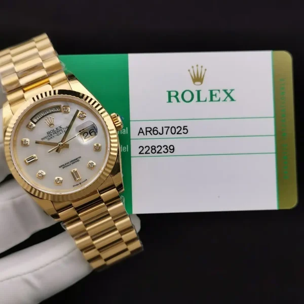 Photo 10 - Men Replica Rolex Rolex Day-Date Ref. 228239 36mm Mother of Pearl Dial