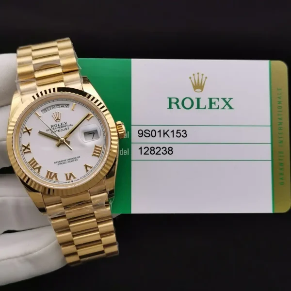 Photo 10 - Day-Date Rolex Day-Date Ref. 128238 36mm White Roman Dial Yellow Gold