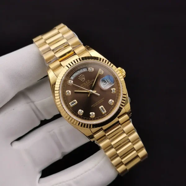 Photo 2 - Gold Replica Rolex Rolex Day-Date Ref. 128238 36mm Chocolate Dial Yellow Gold