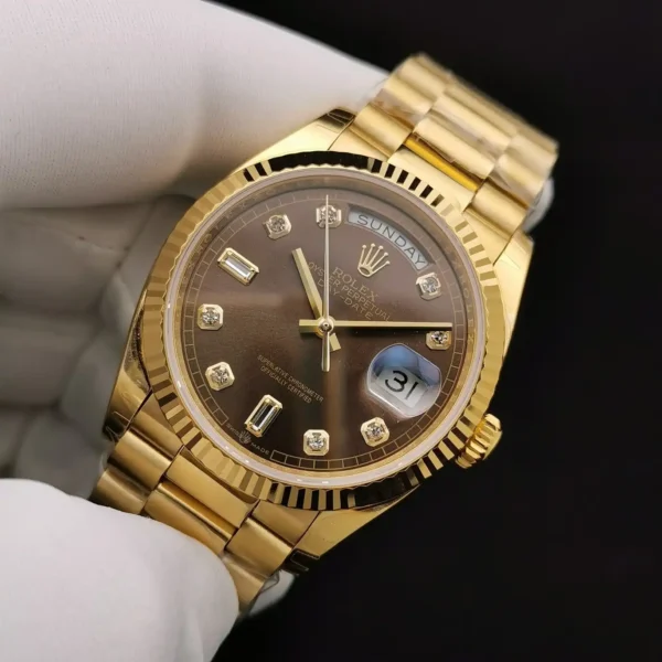 Photo 4 - Gold Replica Rolex Rolex Day-Date Ref. 128238 36mm Chocolate Dial Yellow Gold