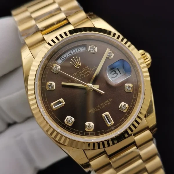 Photo 5 - Gold Replica Rolex Rolex Day-Date Ref. 128238 36mm Chocolate Dial Yellow Gold