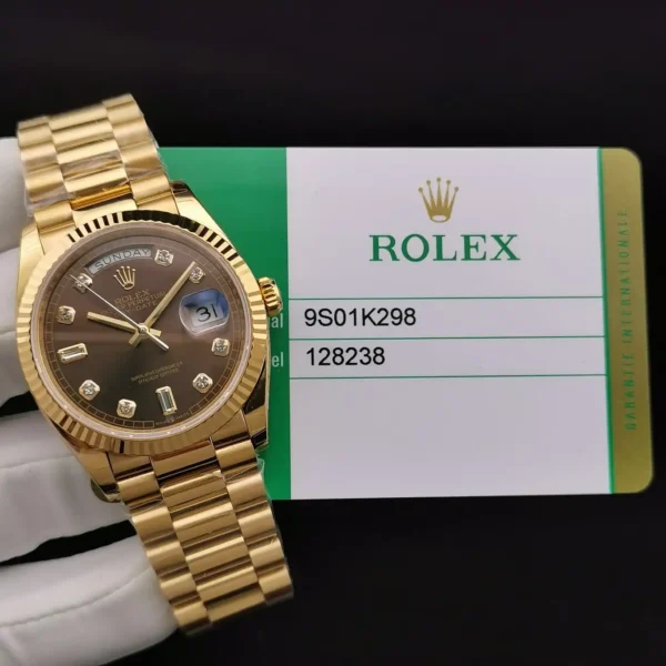 Photo 10 - Day-Date Rolex Day-Date Ref. 128238 36mm Chocolate Dial Yellow Gold