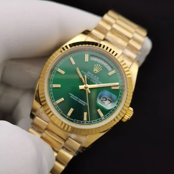 Photo 4 - Gold Replica Rolex Rolex Day-Date Ref. 128238 36mm Green Dial Yellow Gold