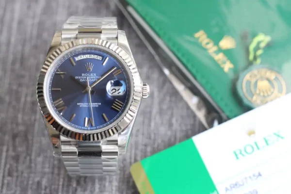 Photo 2 - Men Replica Rolex Rolex Day-Date Ref. 126331 41mm Bright Blue Dial