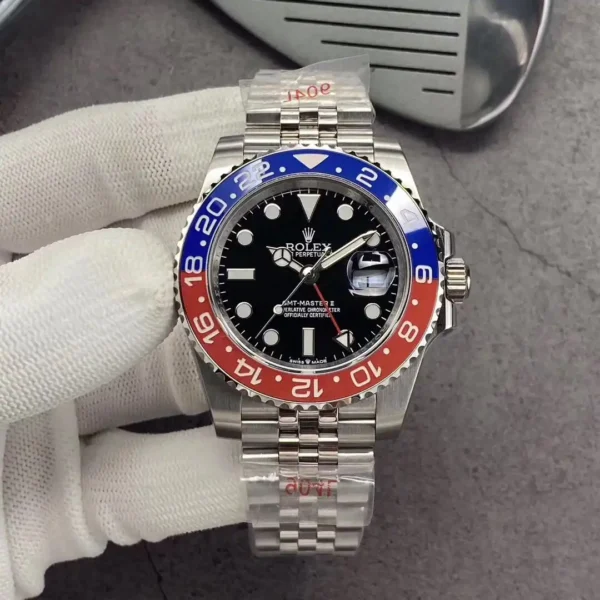 Photo 2 - Men Replica Rolex Rolex GMT-Master II 40mm Dial Black Ref.126710BLRO Jubilee