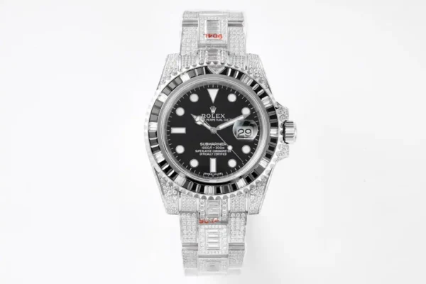 Photo 2 - Diamond Replica Rolex Rolex Submariner Iced Out Ref.116610LV Water Ghost SE Black Dial