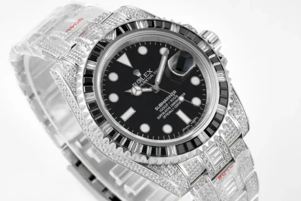 Photo 3 - Diamond Replica Rolex Rolex Submariner Iced Out Ref.116610LV Water Ghost SE Black Dial