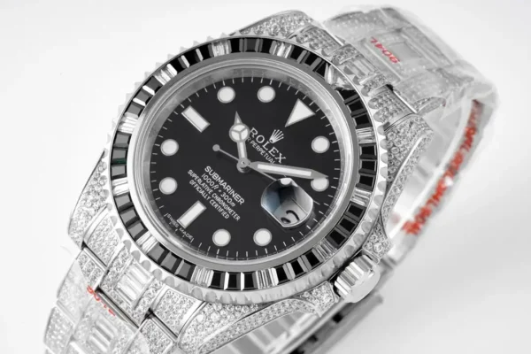 Photo 4 - Diamond Replica Rolex Rolex Submariner Iced Out Ref.116610LV Water Ghost SE Black Dial