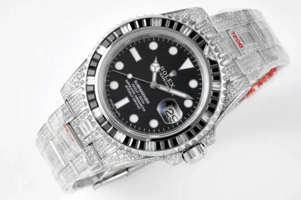 Photo 6 - Diamond Replica Rolex Rolex Submariner Iced Out Ref.116610LV Water Ghost SE Black Dial