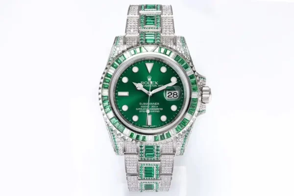 Photo 2 - Diamond Replica Rolex Rolex Submariner Iced Out Ref.116610LV Green Water Ghost