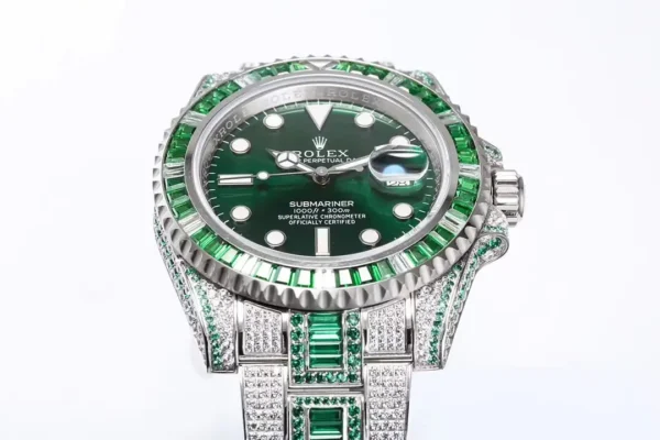 Photo 3 - Diamond Replica Rolex Rolex Submariner Iced Out Ref.116610LV Green Water Ghost