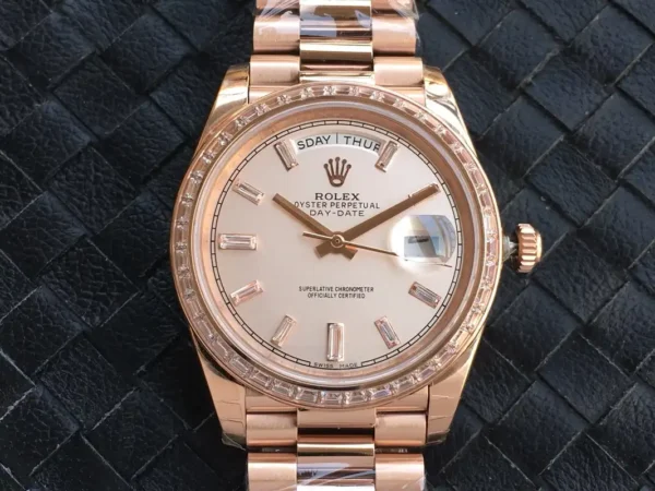 Photo 4 - Gold Replica Rolex Rolex Day-Date Ref. m228238 Rose Gold Dial