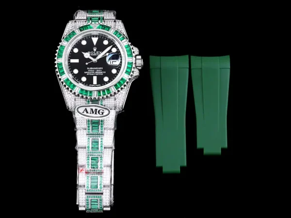 Photo 5 - Diamond Replica Rolex Rolex Submariner Iced Out Ref.116610LV 40mm Black Dial Green Bezel