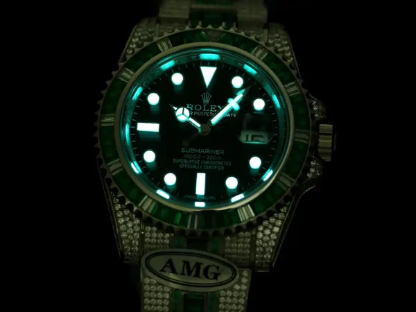 Photo 6 - Diamond Replica Rolex Rolex Submariner Iced Out Ref.116610LV 40mm Black Dial Green Bezel