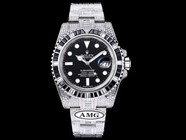 Photo 2 - Diamond Replica Rolex Rolex Submariner Iced Out Ref.116610LN 40mm Black Dial