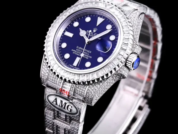 Photo 4 - Diamond Replica Rolex Rolex Submariner Iced Out Ref.116619LB 40mm Blue Dial