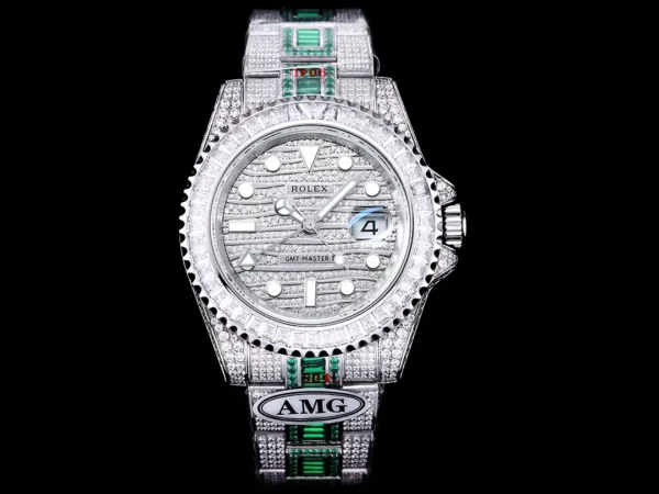 Photo 2 - Diamond Replica Rolex Rolex GMT-Master II 40mm Ref.116769TBR Green Diamonds Bracelet