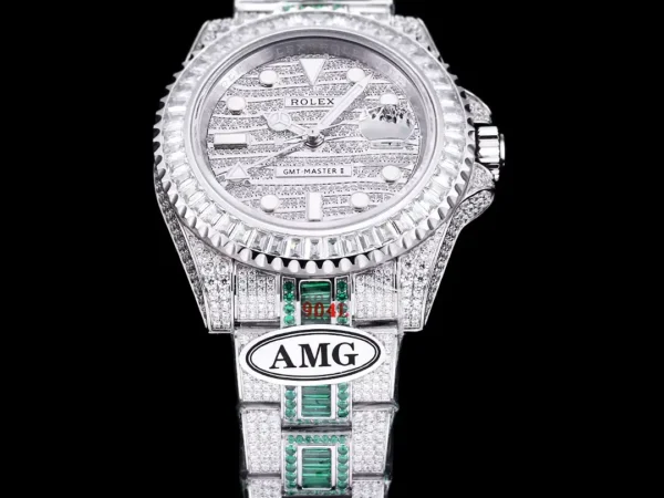 Photo 3 - Diamond Replica Rolex Rolex GMT-Master II 40mm Ref.116769TBR Green Diamonds Bracelet