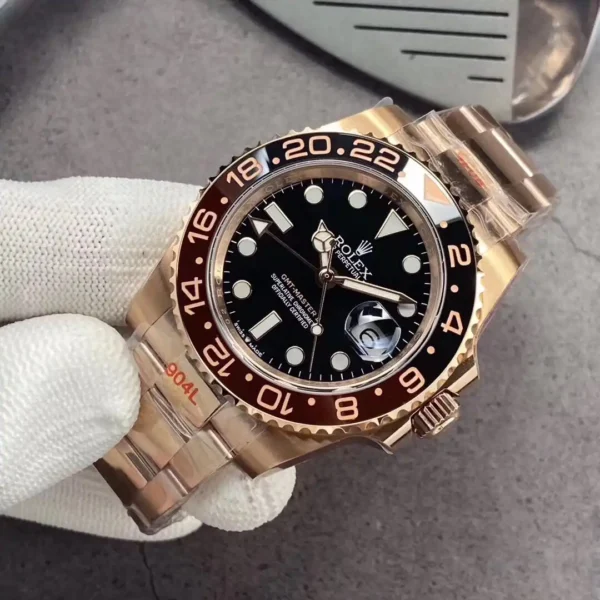 Photo 4 - Gold Replica Rolex Rolex GMT-Master II 40mm Black Dial Ref.126710BLRO-0001 Rose Gold