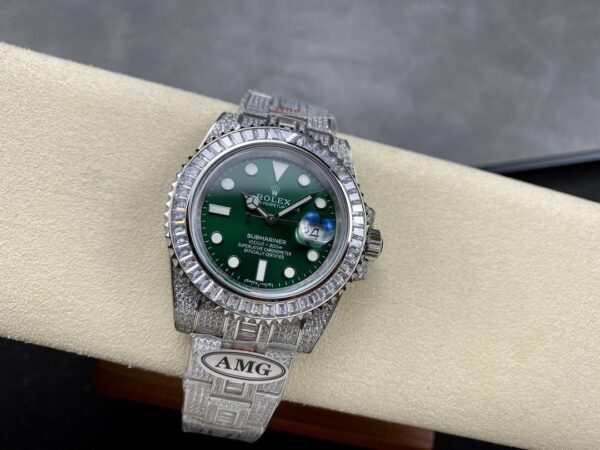 Photo 5 - Diamond Replica Rolex Rolex Submariner Iced Out Ref.116610LV 41mm Green Dial