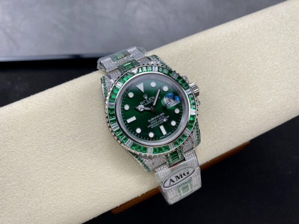 Photo 5 - Diamond Replica Rolex Rolex Submariner Iced Out Ref.116610LV-1 41mm Green Dial