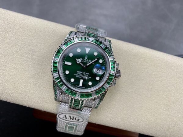 Photo 7 - Diamond Replica Rolex Rolex Submariner Iced Out Ref.116610LV-1 41mm Green Dial