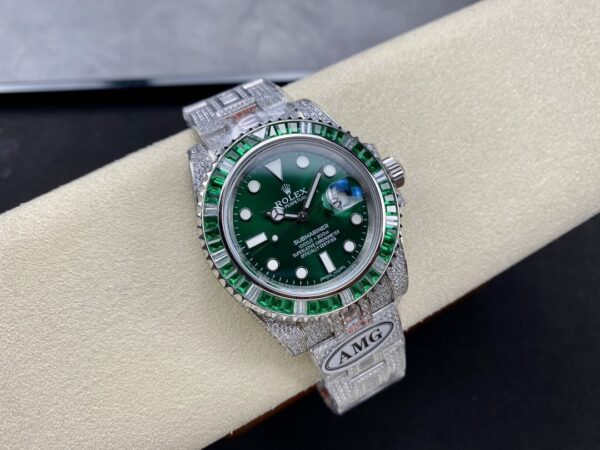 Photo 4 - Diamond Replica Rolex Rolex Submariner Iced Out Ref.116610LV-2 41mm Green Dial