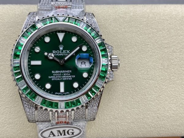 Photo 10 - Diamond Replica Rolex Rolex Submariner Iced Out Ref.116610LV-2 41mm Green Dial