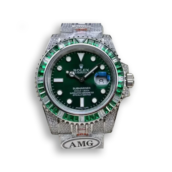 Photo 1 - Diamond Replica Rolex Rolex Submariner Iced Out Ref.116610LV-2 41mm Green Dial