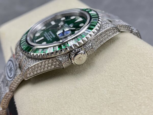 Photo 7 - Diamond Replica Rolex Rolex Submariner Iced Out Ref.116610LV-2 41mm Green Dial