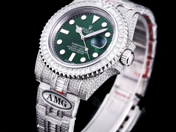 Photo 3 - Diamond Replica Rolex Rolex Submariner Iced Out Ref.116610LV-3 41mm Green Dial