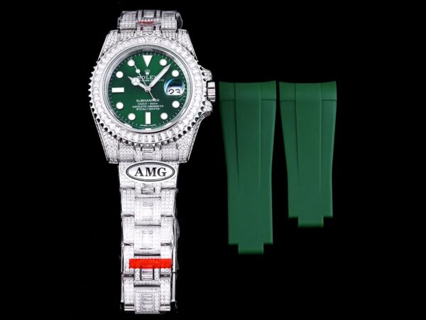 Photo 4 - Diamond Replica Rolex Rolex Submariner Iced Out Ref.116610LV-3 41mm Green Dial