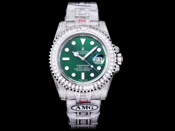 Photo 10 - Diamond Replica Rolex Rolex Submariner Iced Out Ref.116610LV-3 41mm Green Dial