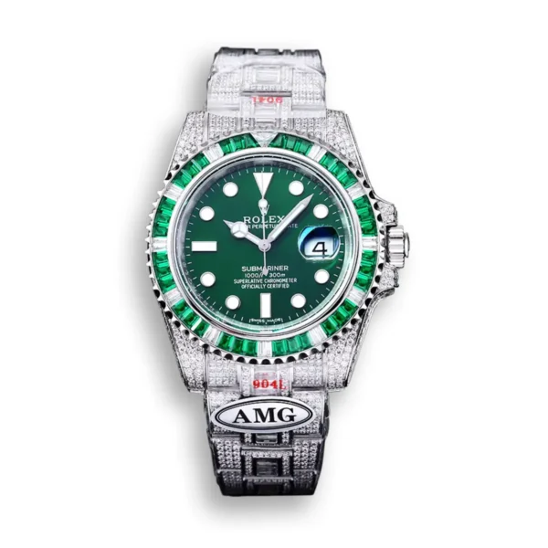 Photo 1 - Diamond Replica Rolex Rolex Submariner Iced Out Ref.116610LV-4 41mm Green Dial