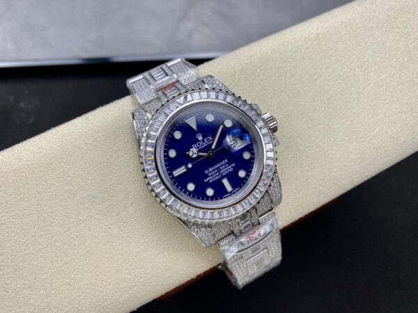 Photo 5 - Diamond Replica Rolex Rolex Submariner Iced Out Ref.116619LB 41mm Blue Dial