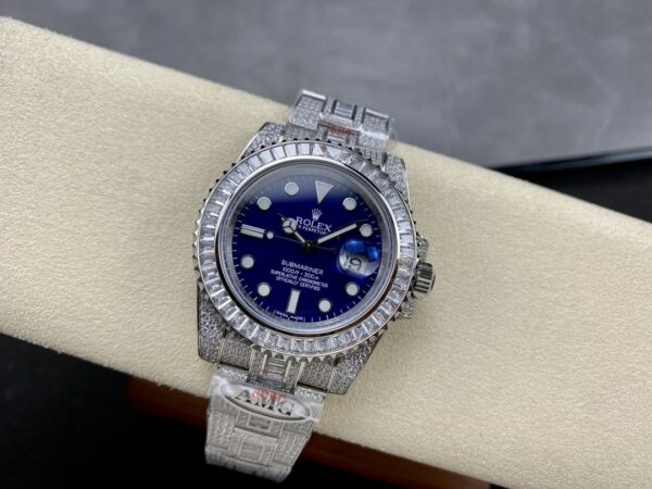 Photo 6 - Diamond Replica Rolex Rolex Submariner Iced Out Ref.116619LB 41mm Blue Dial