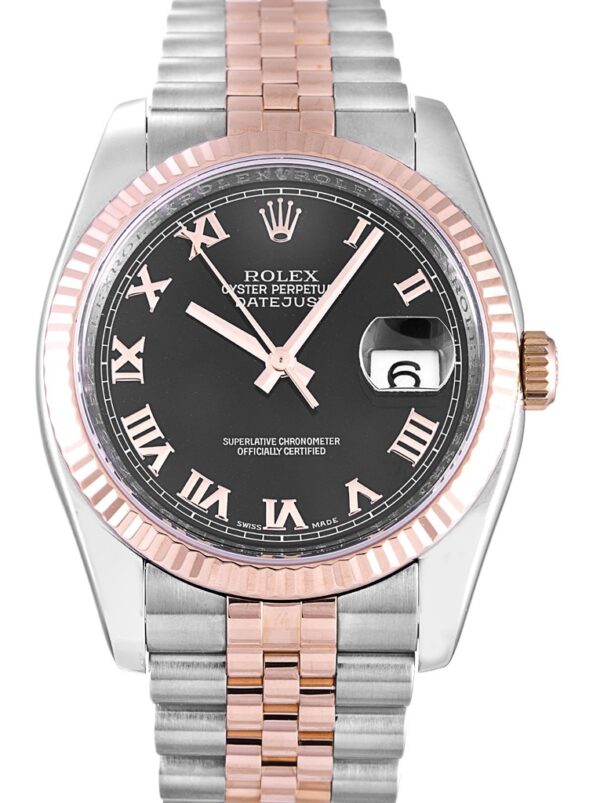 Photo 2 - Gold Replica Rolex Rolex Datejust Ref.116231 Black Dial 36mm Steel Rose Gold Jubilee