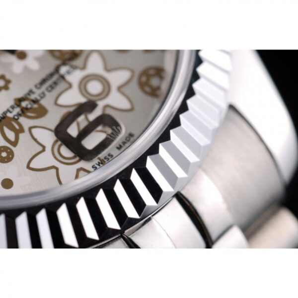 Photo 12 - Men Replica Rolex Rolex Datejust Ref.41983 41mm Silver Floral Dial