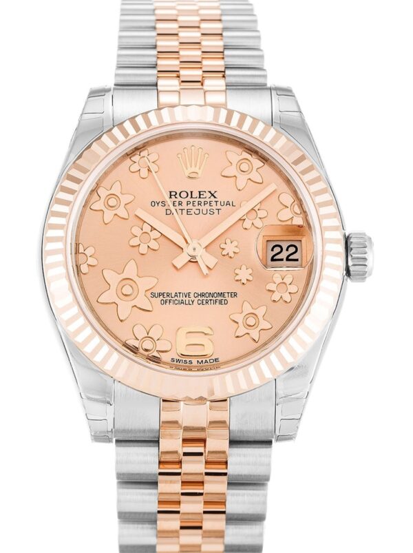 Photo 2 - Women Replica Rolex Rolex Datejust Ref.178271 Mid-Size 31mm Pink Floral Dial