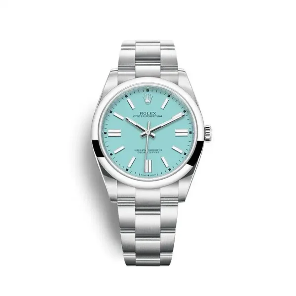 Photo 2 - Men Replica Rolex Rolex Oyster Perpetual Lady 41mm Dial Turquoise Blue Ref.124300