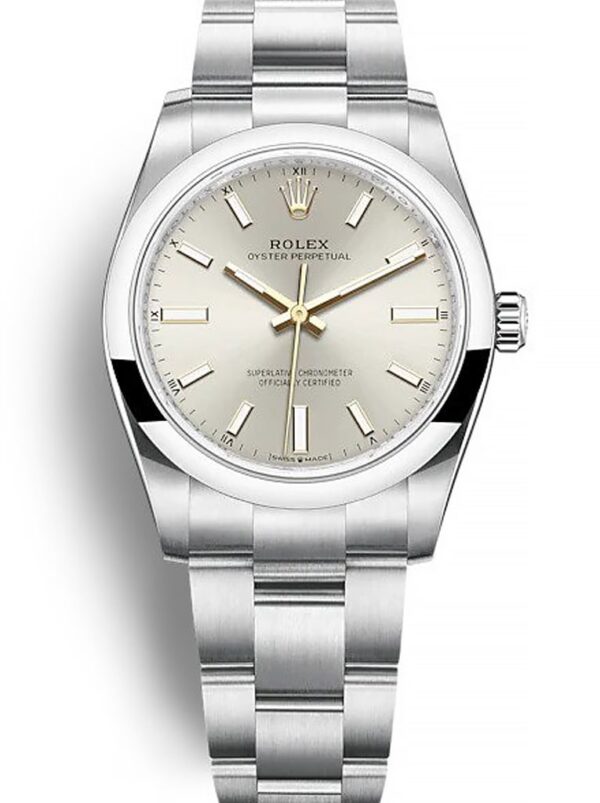 Photo 2 - Women Replica Rolex Rolex Oyster Perpetual Lady 34mm Dial Silver Ref.124200