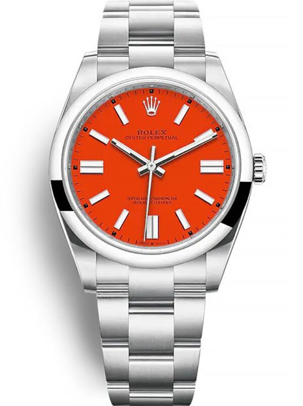 Photo 3 - Men Replica Rolex Rolex Oyster Perpetual Lady 41mm Dial Coral Red Ref.124300