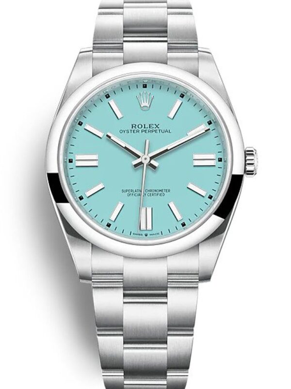 Photo 2 - Men Replica Rolex Rolex Oyster Perpetual Lady 41mm Dial Turquoise Blue Ref.124300