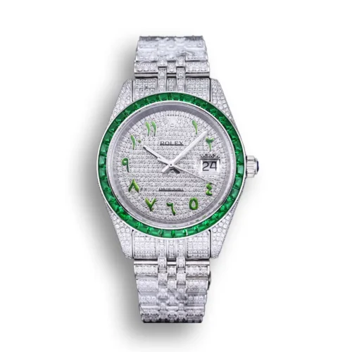 Replica Rolex Datejust 126300 41mm Dial Arabic Bezel Green - Best shop to buy a Fake Rolex