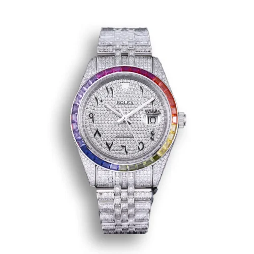 Replica Rolex Datejust 126300 41mm Dial Arabic Bezel Rainbow - Best shop to buy a Fake Rolex