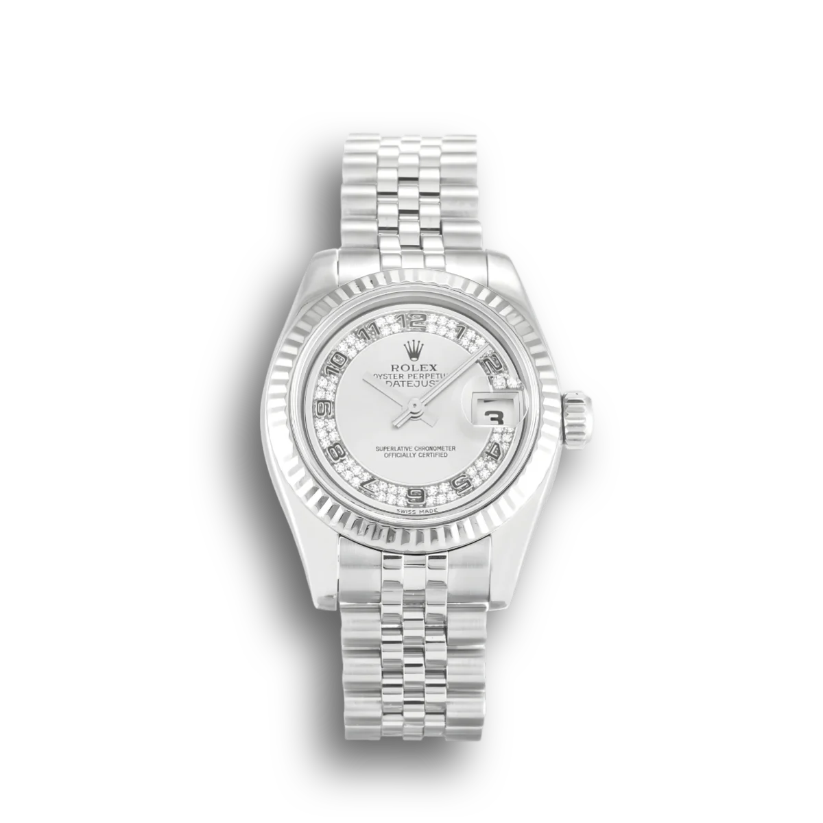 Replica Rolex Lady-Datejust 179174 26mm Silver Dial - Best shop to buy a Fake Rolex