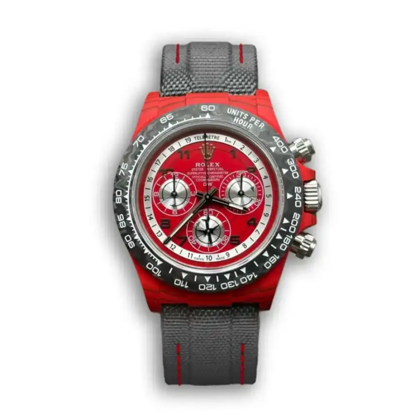 DIW Rolex Carbon Fiber Daytona Red Quartz