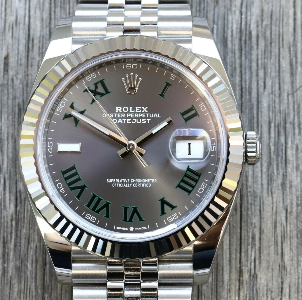 Replica Rolex Datejust 41mm Rhodium Dial 126334 "Wimbledon" Flutted / Jubilee - Best shop to buy a Fake Rolex