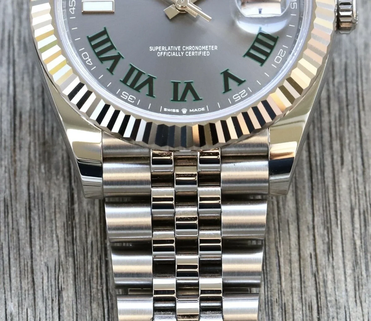 Replica Rolex Datejust 41mm Rhodium Dial 126334 "Wimbledon" Flutted / Jubilee - Best shop to buy a Fake Rolex